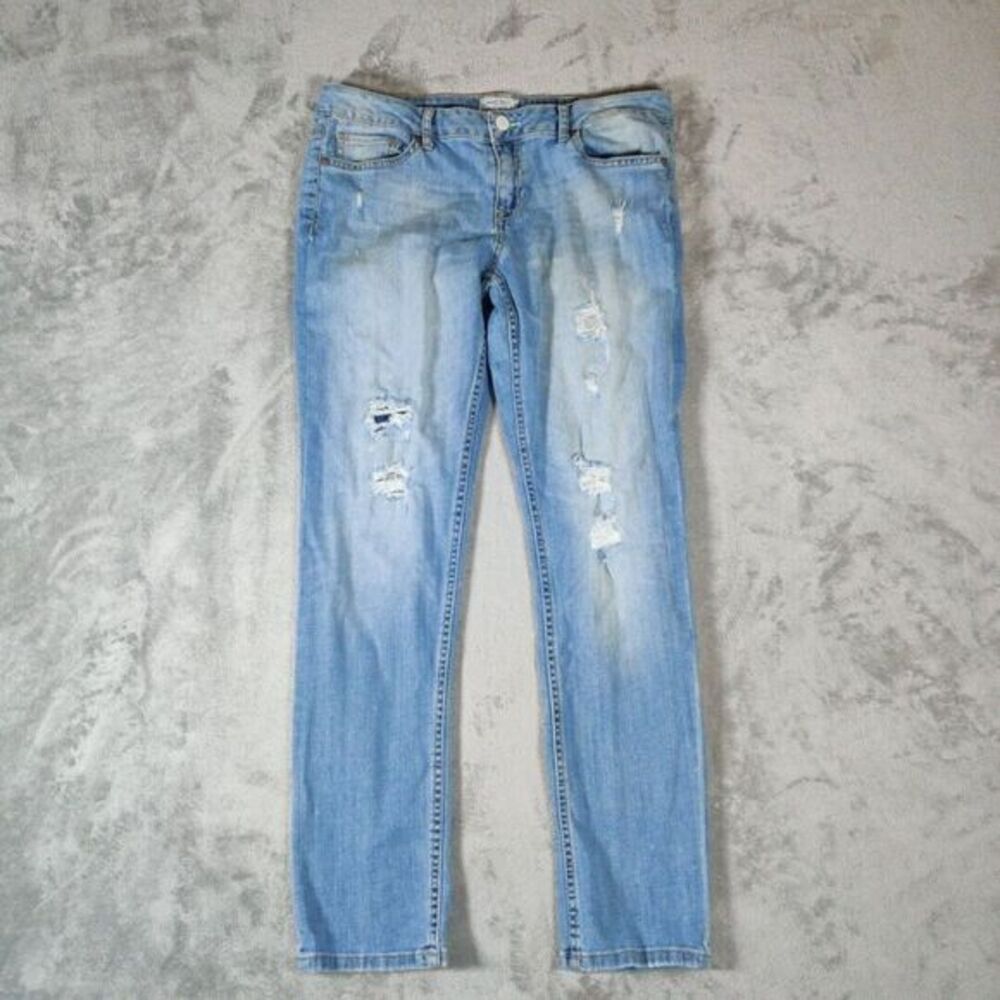Aeropostale Jeans Mens 13/14 Blue Bayla Skinny Denim Regular‎ Zip Button Closure